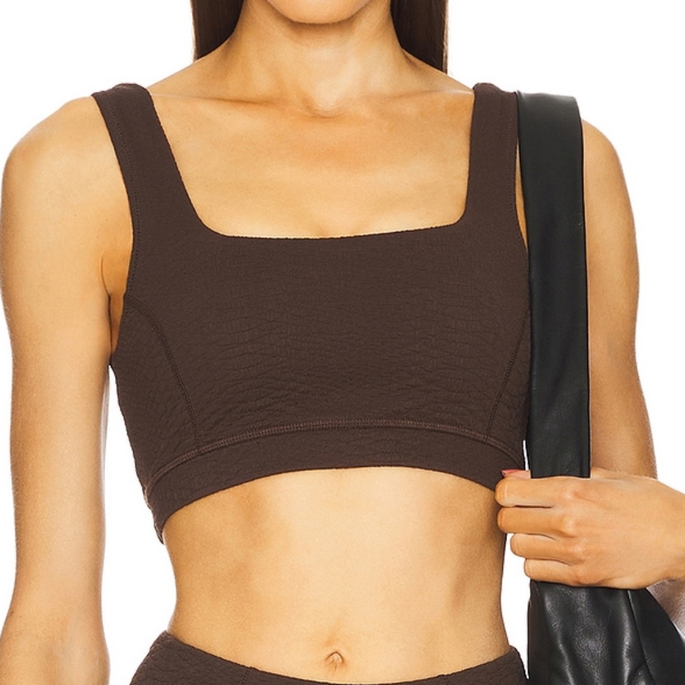 NWT Gigi C Wilson Sports Bra in Chocolate